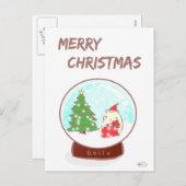 Kerst in het kristallen bal feestdagenkaart (Voorkant / Achterkant)