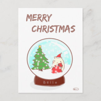 Kerst in het kristallen bal feestdagenkaart