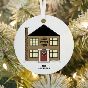Kerst in het Nieuwe Huis Metalen Ornament