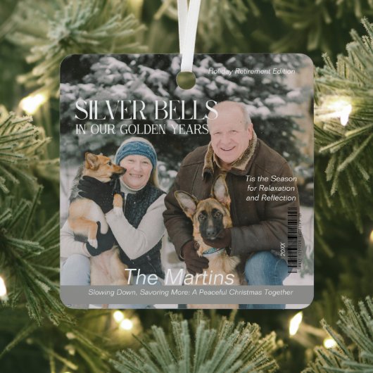 Kerst in het Retirement Magazine Hoesje Metalen Ornament (Insitu)