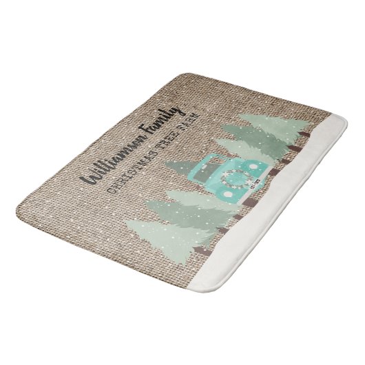  kerst in het vuurhuis - Familienaam Holiday Badmat (Gekanteld)