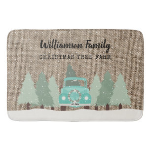  kerst in het vuurhuis - Familienaam Holiday Badmat