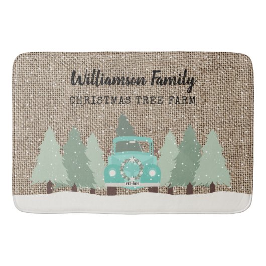  kerst in het vuurhuis - Familienaam Holiday Badmat (Voorkant)