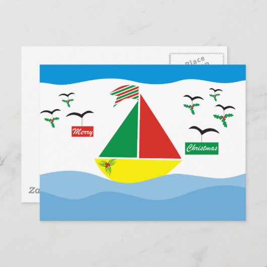 Kerst in het Zee Feestdagenkaart (Voorkant / Achterkant)