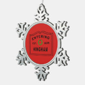 Kerst in Hingham Massachusetts Tin Sneeuwvlok Ornament (Rechts)