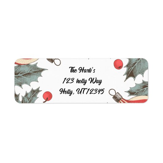  kerst in Holly Etiket (Voorkant)