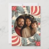  kerst in Holly Feestdagenkaart (Achterkant)