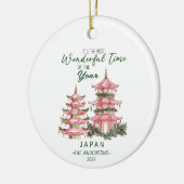 Kerst in Japan Custom Travel Keramisch Ornament (Links)
