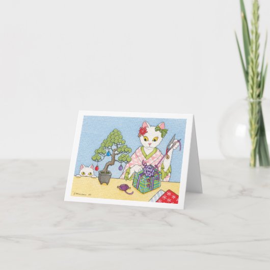 Kerst in Japan Notecard Feestdagen Kaart (Voorkant)