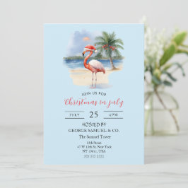 Kerst in juli aangepaste bedrijfsnaam Flamingo Kaart