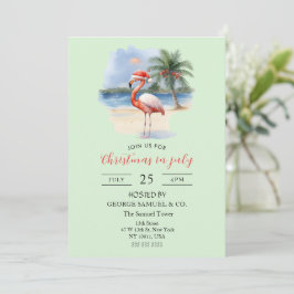 Kerst in juli aangepaste bedrijfsnaam Flamingo Kaart
