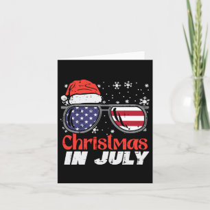 Kerst in juli Amerikaanse vlag Santa Patriot Manne Kaart