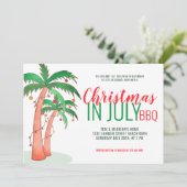 Kerst in juli BBQ-feest Kaart (Staand voorkant)