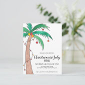 Kerst in juli BBQ Palm Uitnodigingskaart Uitnodiging Briefkaart (Staand voorkant)