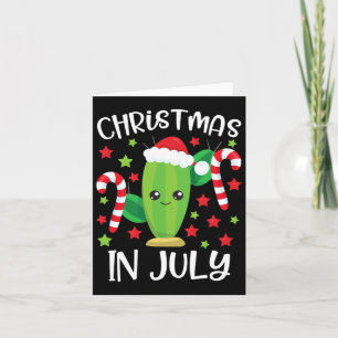 Kerst in juli Desert Cactus Schattige Santa Succul Kaart