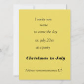 Kerst in juli feest kaart (Achterkant)