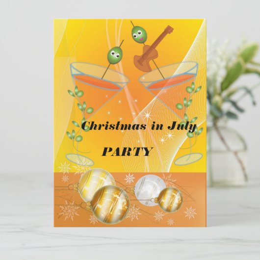 Kerst in juli feest kaart (Staand voorkant)