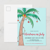 Kerst In Juli Feest Palm Postkaart Uitnodiging Briefkaart (Voorkant / Achterkant)