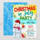 Kerst In Juli Feest Uitnodiging (Voorkant / Achterkant)