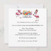Kerst in juli Flamingo Save the Date Party Kaart (Achterkant)