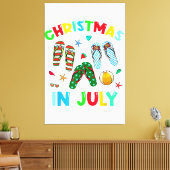 Kerst in juli Flip Flop Funny Summer Xmas Mannen Canvas Afdruk (Insitu (Woonkamer))