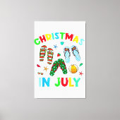 Kerst in juli Flip Flop Funny Summer Xmas Mannen Canvas Afdruk (Voorkant)