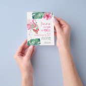 Kerst in juli Flyer Waterverf Flamingo (Hand)