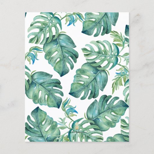 Kerst in juli Flyer Waterverf Flamingo (Achterkant)