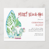 Kerst in juli Flyers Sjablonen Surfboard Theme (Voorkant)