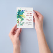 Kerst in juli Flyers Sjablonen Tropisch Thema (Hand)