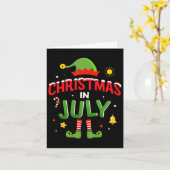 Kerst in juli Funny Elf voor de zomer Xmas 1 Kaart (Gele Bloem)