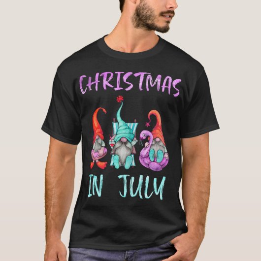 Kerst in juli Funny Gnomes Kerstmis in juli G T-shirt (Voorkant)