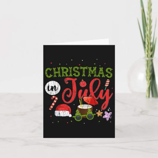 Kerst in juli Funny Sungles Santa Summer Graph Kaart (Voorkant)