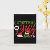 Kerst in juli Funny Sungles Santa Summer Graph Kaart (Gele Bloem)