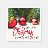 Kerst in juli Grappig Gezegde Zomerpalmboom Servet (Voorkant)