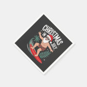 Kerst in juli Grappig Kerstfeest Santa Beach Servet (Hoek)