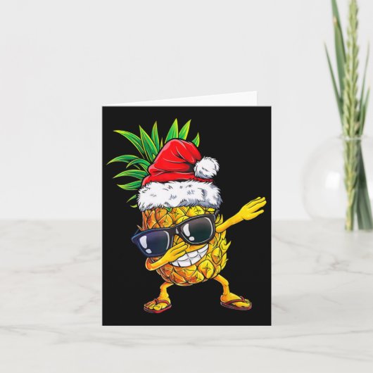 Kerst in juli Grappige ananas dabbing Santa Ha Kaart (Voorkant)