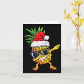 Kerst in juli Grappige ananas dabbing Santa Ha Kaart (Gele Bloem)
