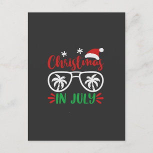 Kerst in juli Grappige Kerstvakantie Zomer Aankondigingskaart