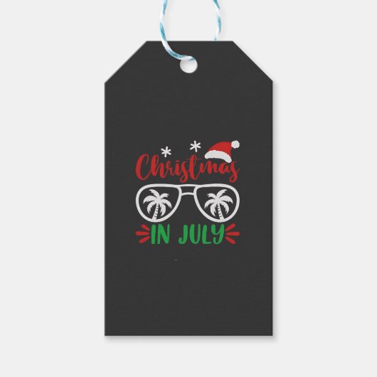 Kerst in juli Grappige Kerstvakantie Zomer Cadeaulabel (Voorkant)
