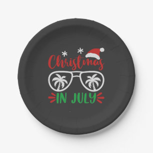 Kerst in juli Grappige Kerstvakantie Zomer Papieren Bordje