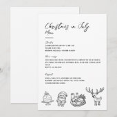 Kerst in juli handgetekend klassiek menu (Voorkant / Achterkant)