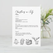 Kerst in juli handgetekend klassiek menu (Staand voorkant)