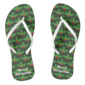 Kerst in juli holly leaf strand teenslippers (Voetbed)