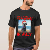 Kerst in juli Hondenliefhebber Xmas Funny Poodle M T-shirt (Voorkant)