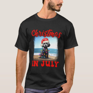 Kerst in juli Hondenliefhebber Xmas Funny Poodle M T-shirt