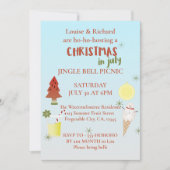 Kerst-in-juli Jingle Bell Picknick Uitnodiging (Voorkant)