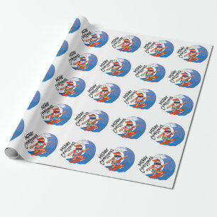 Kerst in juli Kaart Klassieke Round Sticker Napki Cadeaupapier
