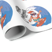 Kerst in juli Kaart Klassieke Round Sticker Napki Cadeaupapier (Rol Hoek)