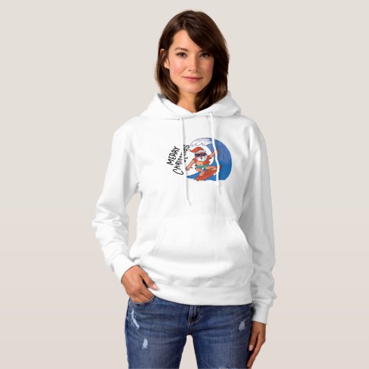 Kerst in juli Kaart Klassieke Round Sticker Napki Hoodie (Voorkant volledig)